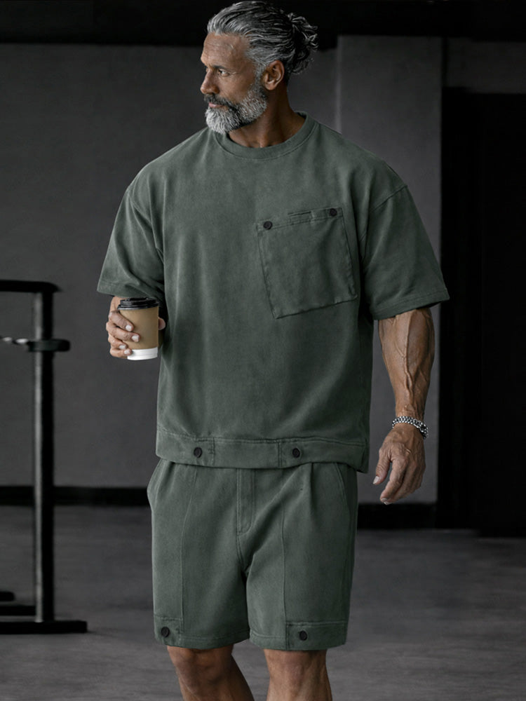 Unique Athleisure T-shirt and Shorts Set