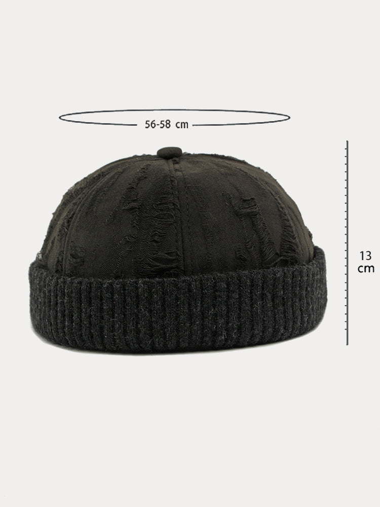 Stylish Knit Distressed Beanie Hat