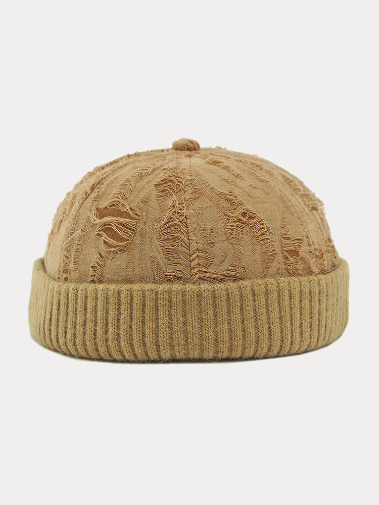 Stylish Knit Distressed Beanie Hat